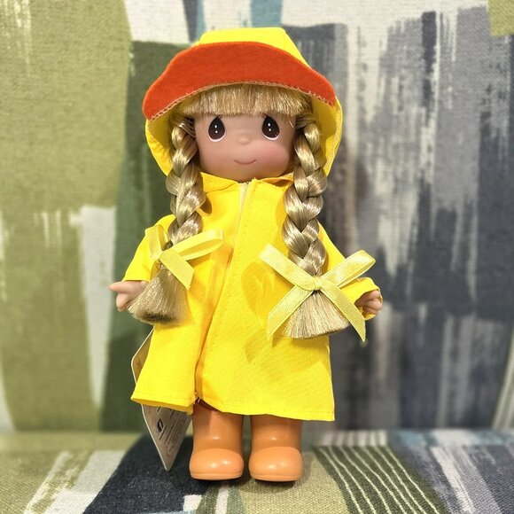 Vtg Precious Moments You Crack Me Up Doll Yellow Raincoat Duck Hat Wellies Colle - Picture 2 of 12